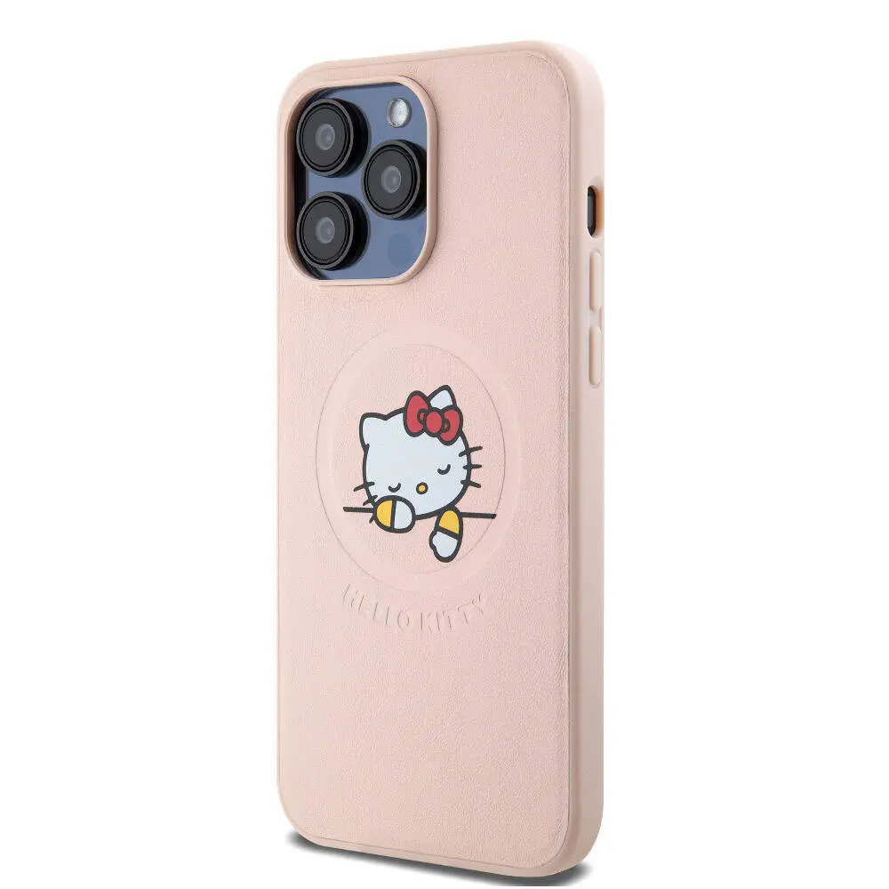 iPhone 15 Pro Max MagSafe Uyumlu Hello Kitty Lisanslı Deri Kılıf