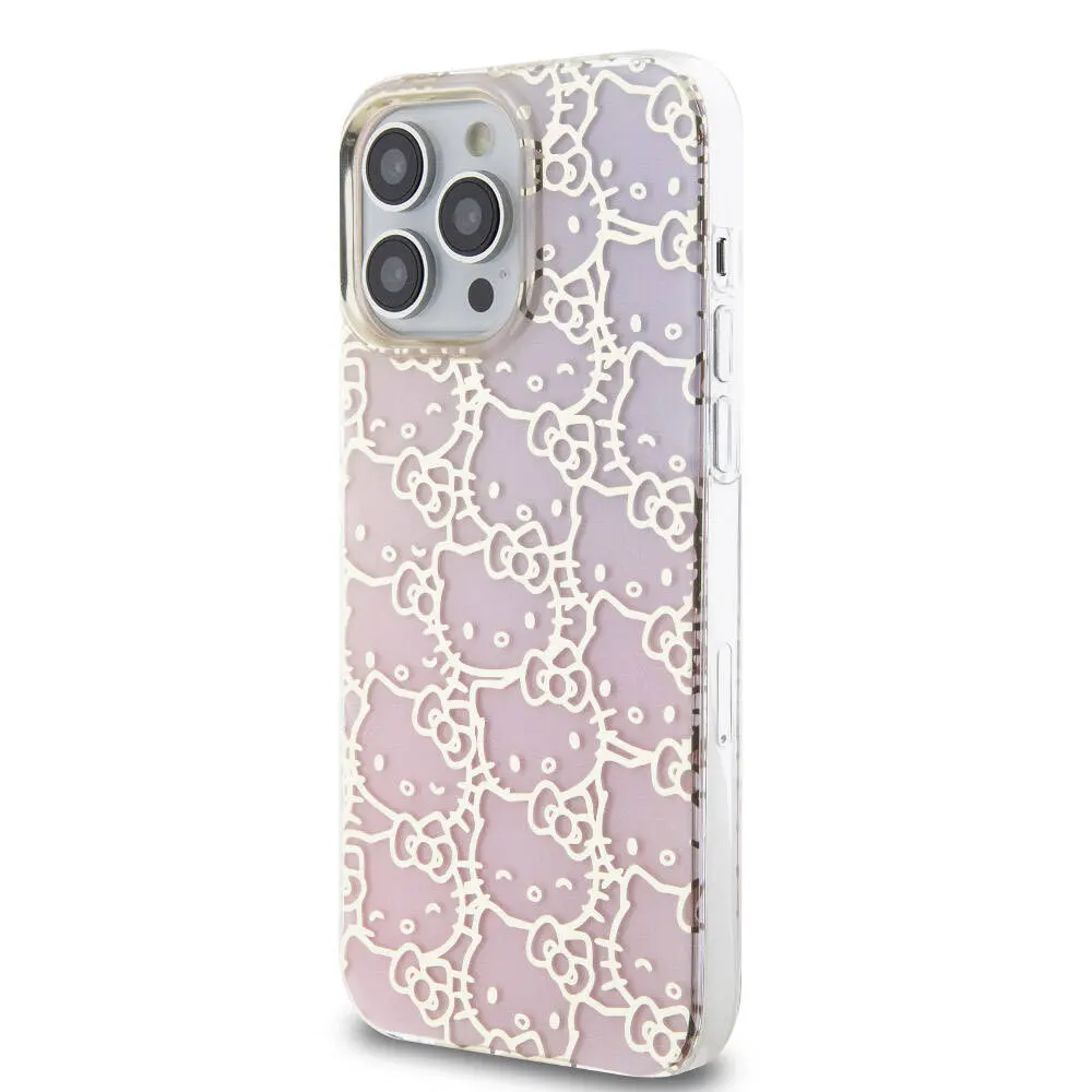 iPhone 15 Pro Max Lisanslı Renk Geçişli Kılıf - Hello Kitty Kitty Head