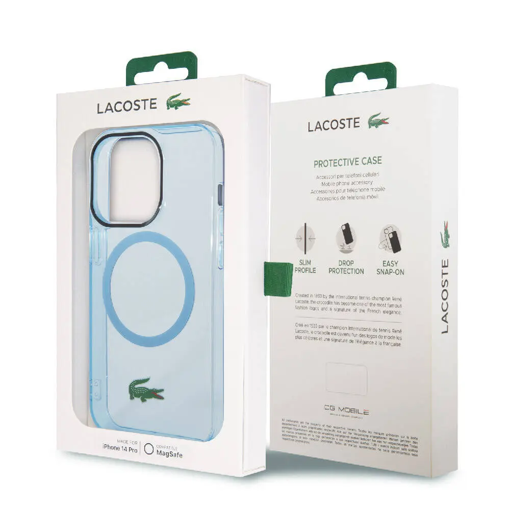 iPhone 15 Pro Max MagSafe Uyumlu Şeffaf Kılıf - Lacoste Timsah Logo