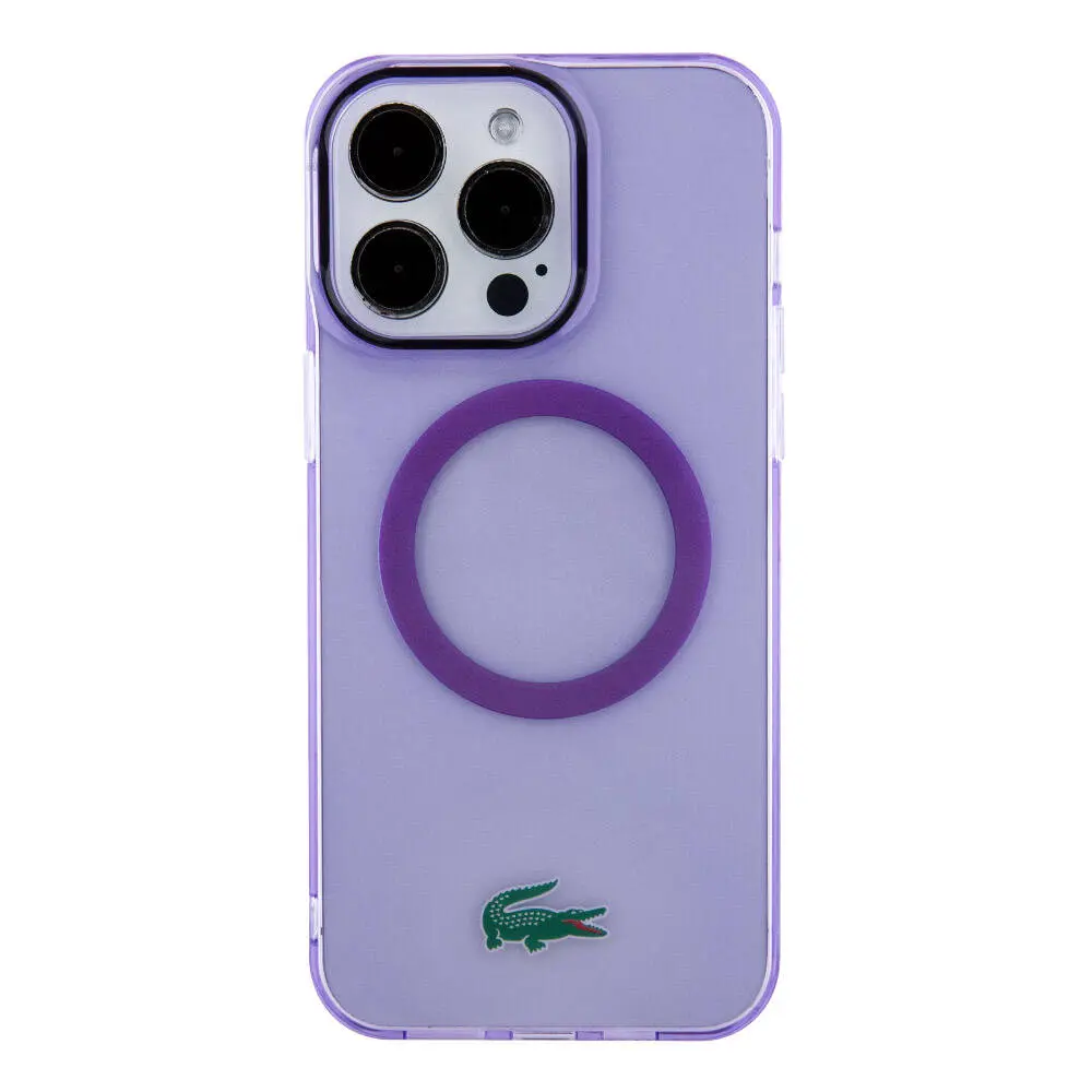 iPhone 15 Pro Max MagSafe Uyumlu Hard Kılıf - Lacoste Timsah Logolu