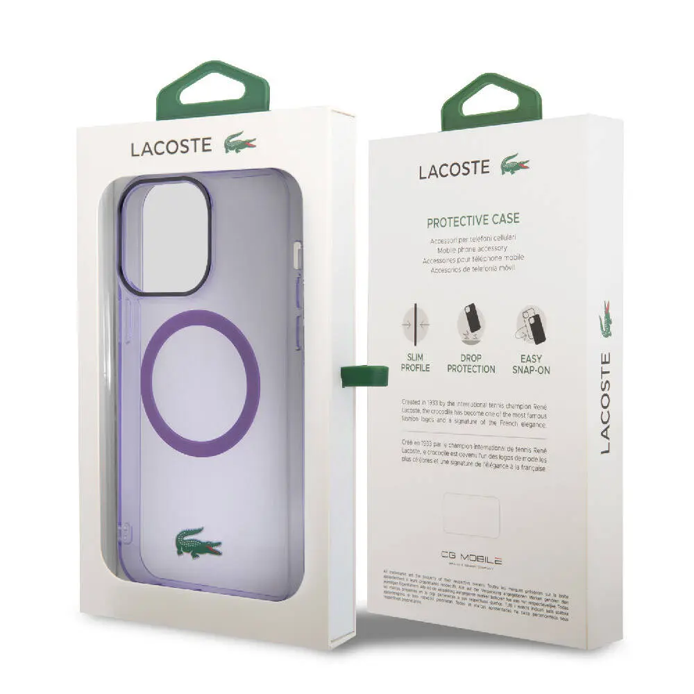 iPhone 15 Pro Max MagSafe Uyumlu Hard Kılıf - Lacoste Timsah Logolu
