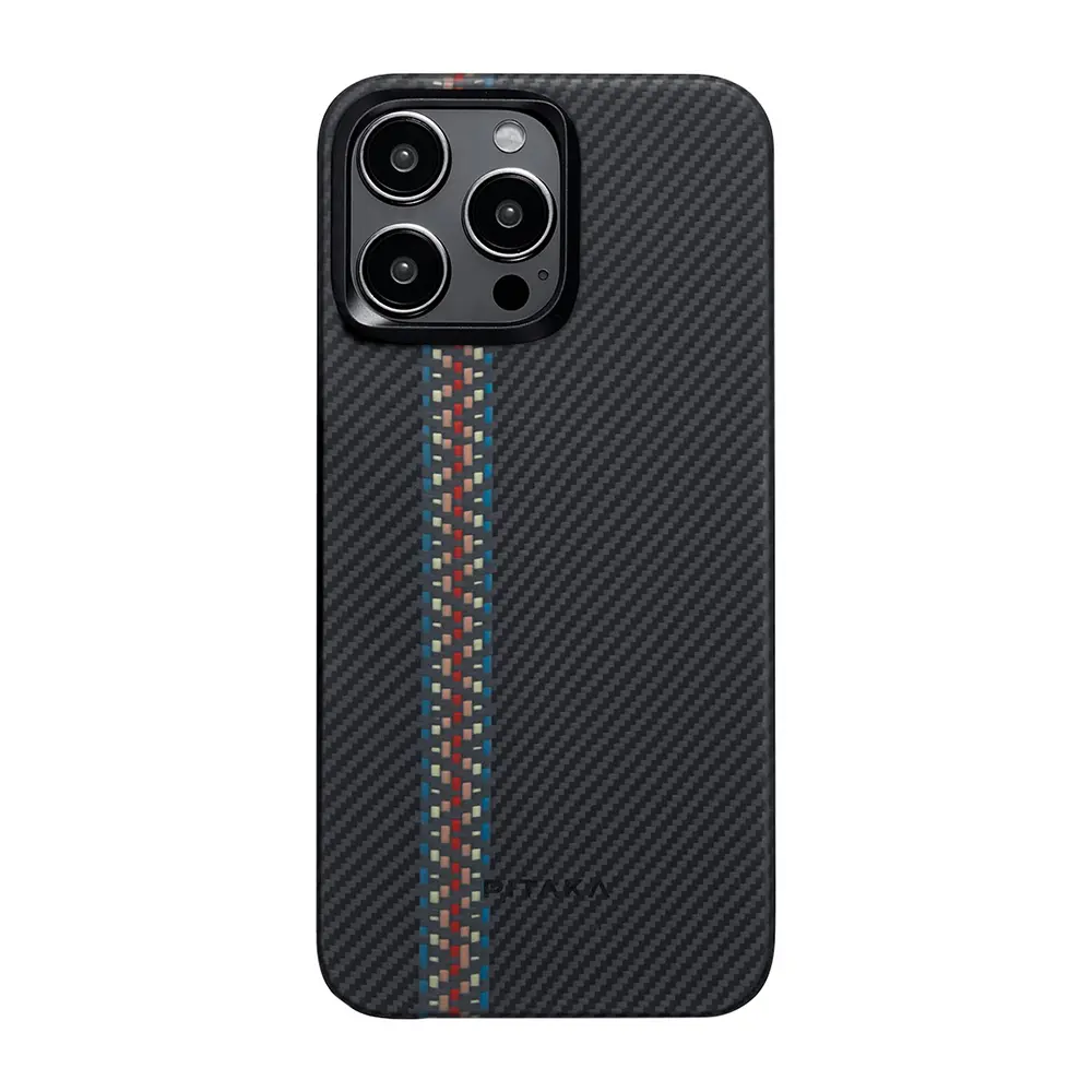 iPhone 15 Pro Max MagSafe Uyumlu Aramid Fiber Kılıf - Pitaka Tactile Woven Orchestra Rhapsody