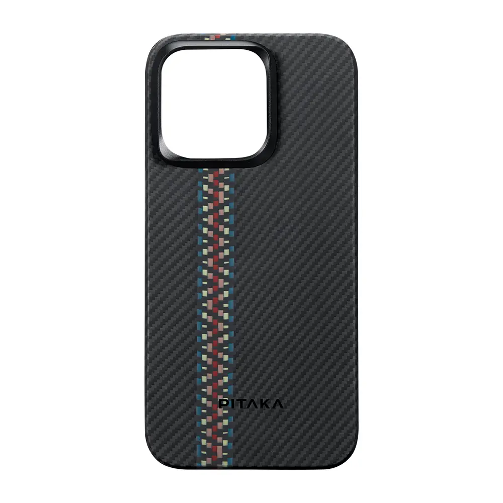 iPhone 15 Pro Max MagSafe Uyumlu Aramid Fiber Kılıf - Pitaka Tactile Woven Orchestra Rhapsody