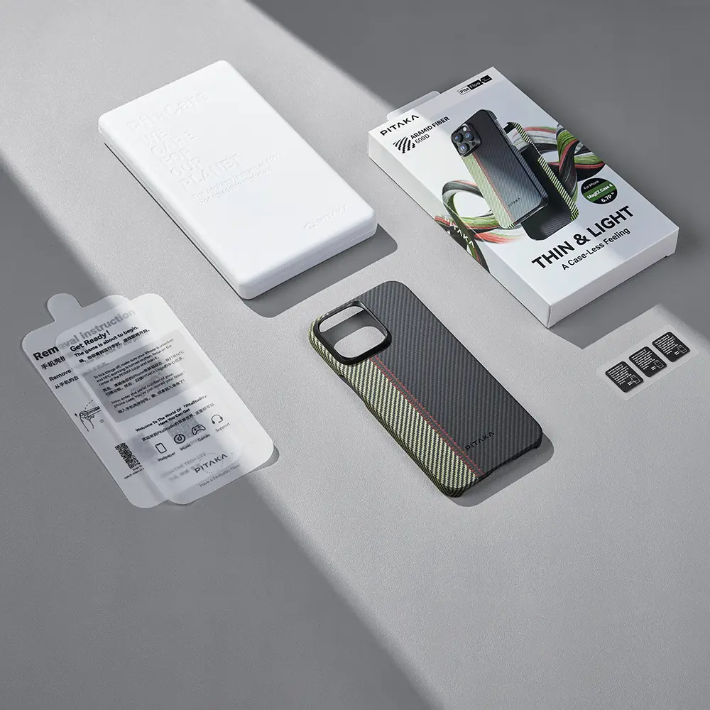 iPhone 15 Pro Max MagSafe Uyumlu Aramid Fiber Kılıf - Pitaka Tactile Woven Orchestra Overture