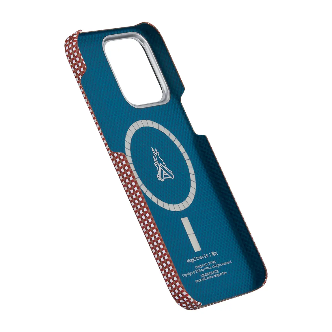 iPhone 15 Pro Max MagSafe Uyumlu Aramid Fiber Kılıf - Pitaka Ultra-Slim Classic Bonfire