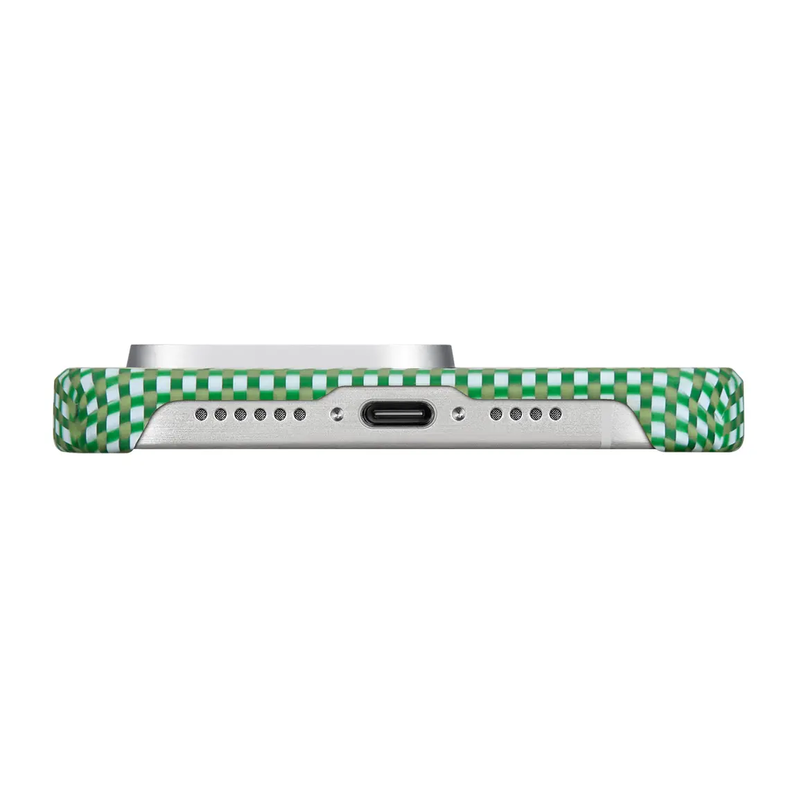 iPhone 15 Pro Max MagSafe Uyumlu Aramid Fiber Kılıf - Pitaka Ultra-Slim Classic Forest