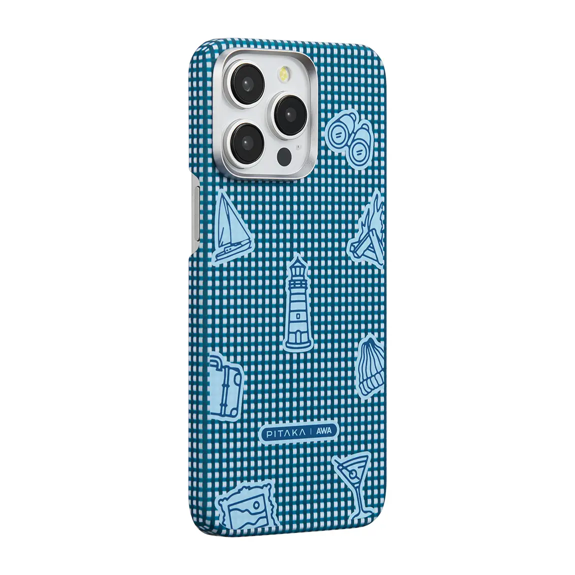 iPhone 15 Pro Max MagSafe Uyumlu Aramid Fiber Kılıf - Pitaka Ultra-Slim Classic Ocean