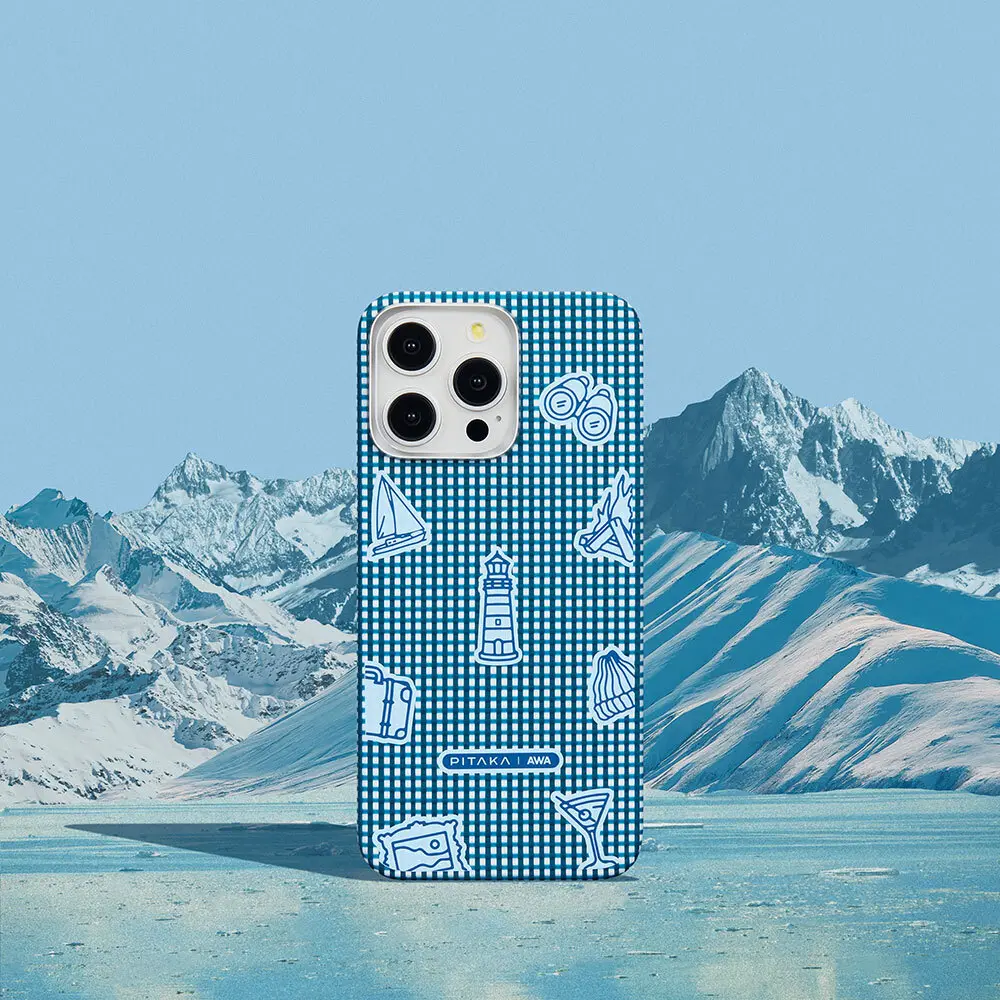 iPhone 15 Pro Max MagSafe Uyumlu Aramid Fiber Kılıf - Pitaka Ultra-Slim Classic Ocean