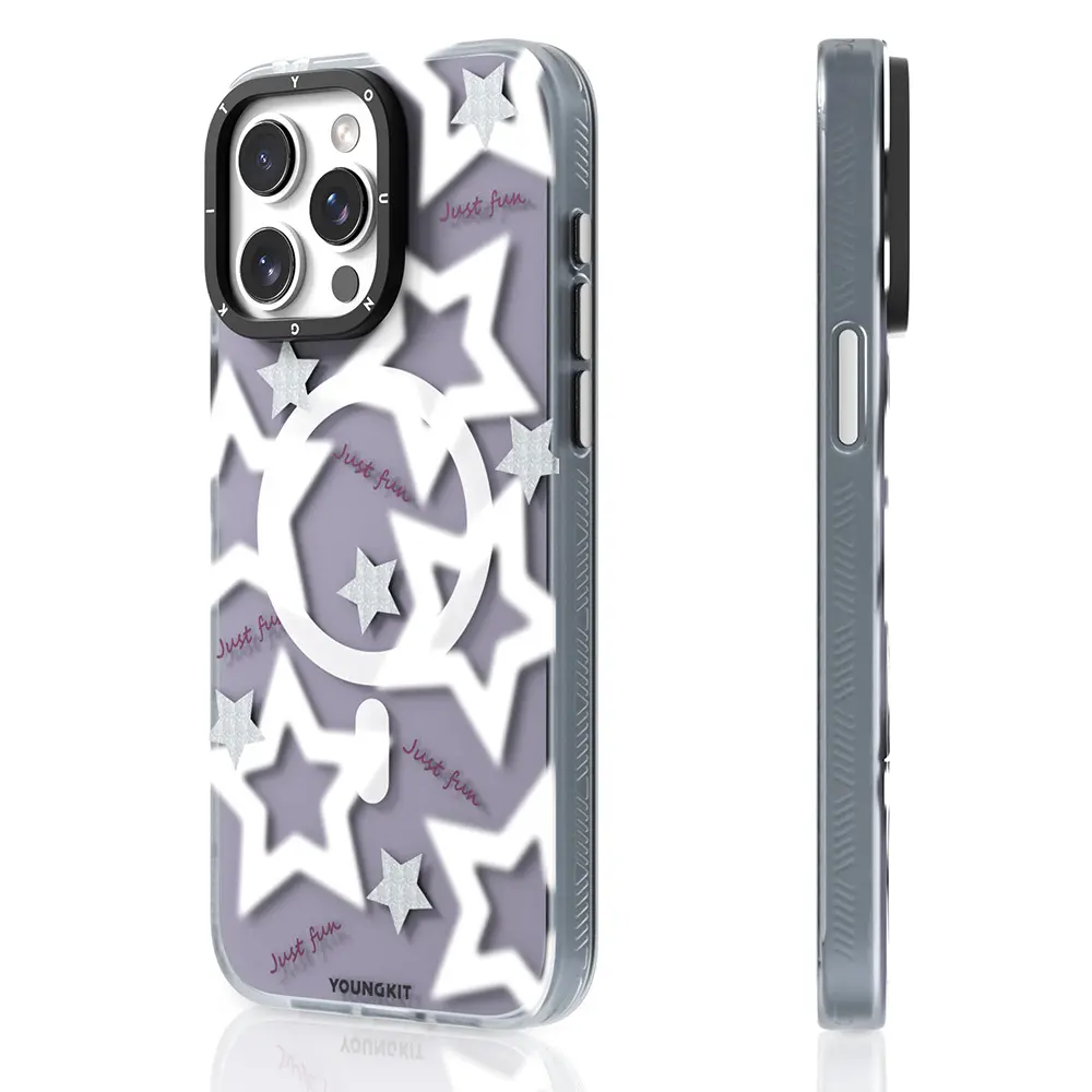 iPhone 15 Pro Max MagSafe Uyumlu Çift Katmanlı Kılıf - Youngkit Star&Butterfly