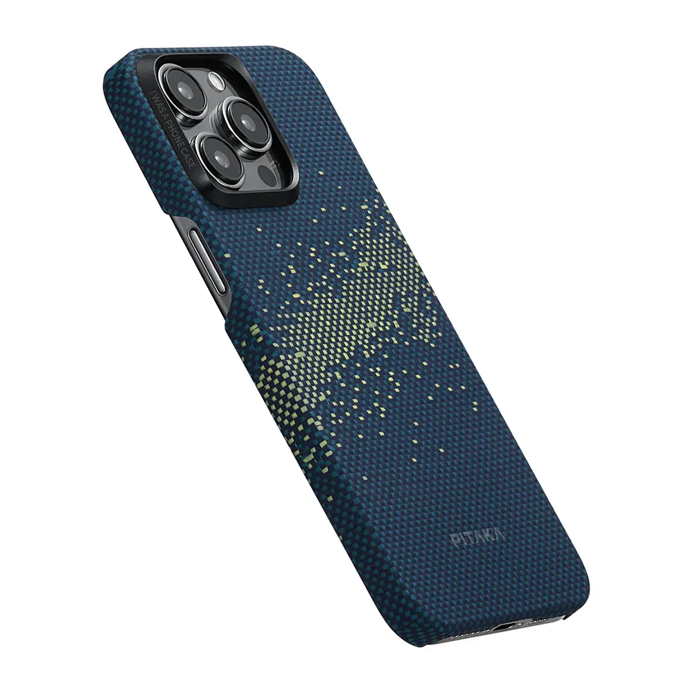 iPhone 15 Pro Max MagSafe Uyumlu Aramid Fiber Kılıf - Pitaka Tactile Woven Starpeak Milky Way Galaxy