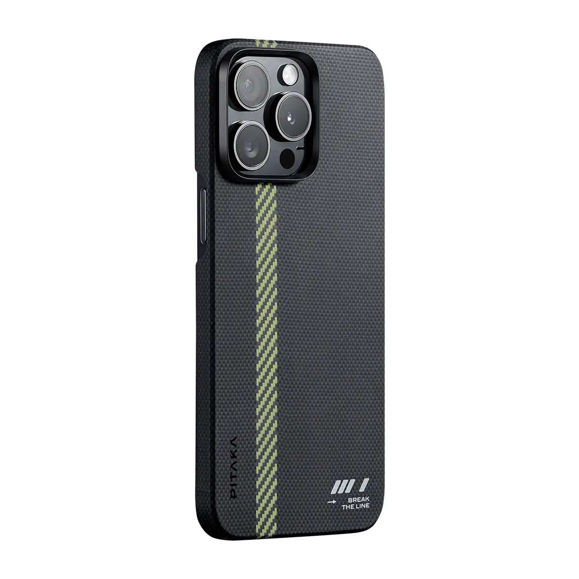 iPhone 15 Pro Max MagSafe Uyumlu Aramid Fiber Kılıf - Pitaka Tactile Woven Break The Line