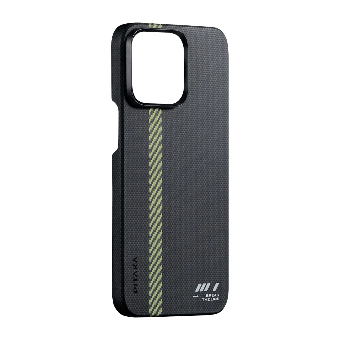 iPhone 15 Pro Max MagSafe Uyumlu Aramid Fiber Kılıf - Pitaka Tactile Woven Break The Line