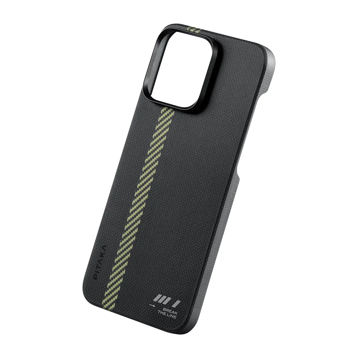 iPhone 15 Pro Max MagSafe Uyumlu Aramid Fiber Kılıf - Pitaka Tactile Woven Break The Line