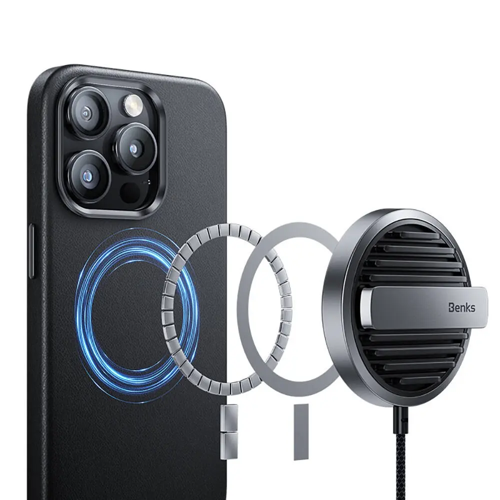 iPhone 15 Pro Max MagSafe Uyumlu Deri Kılıf - Benks Vintage Leather