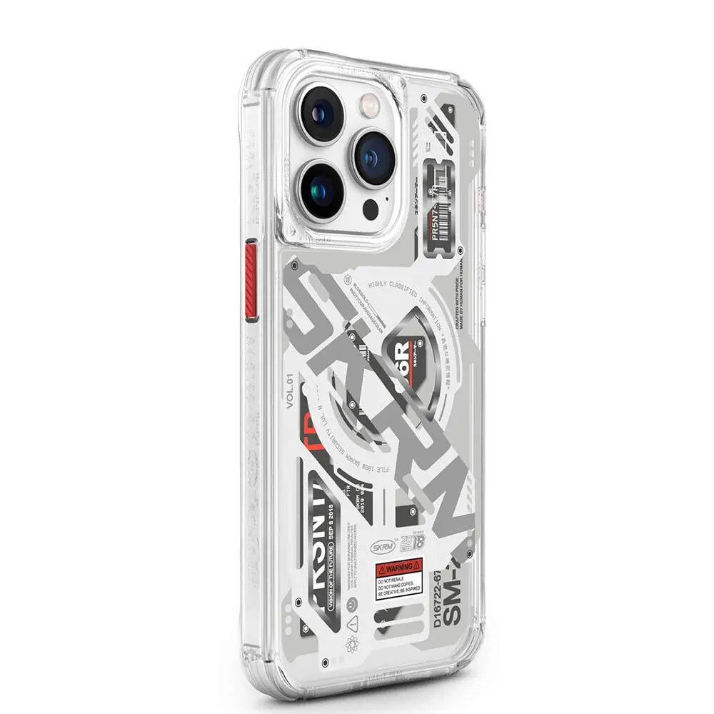 iPhone 15 Pro Max MagSafe Uyumlu Katmanlı Makine Temalı Kılıf - SkinArma Ekho