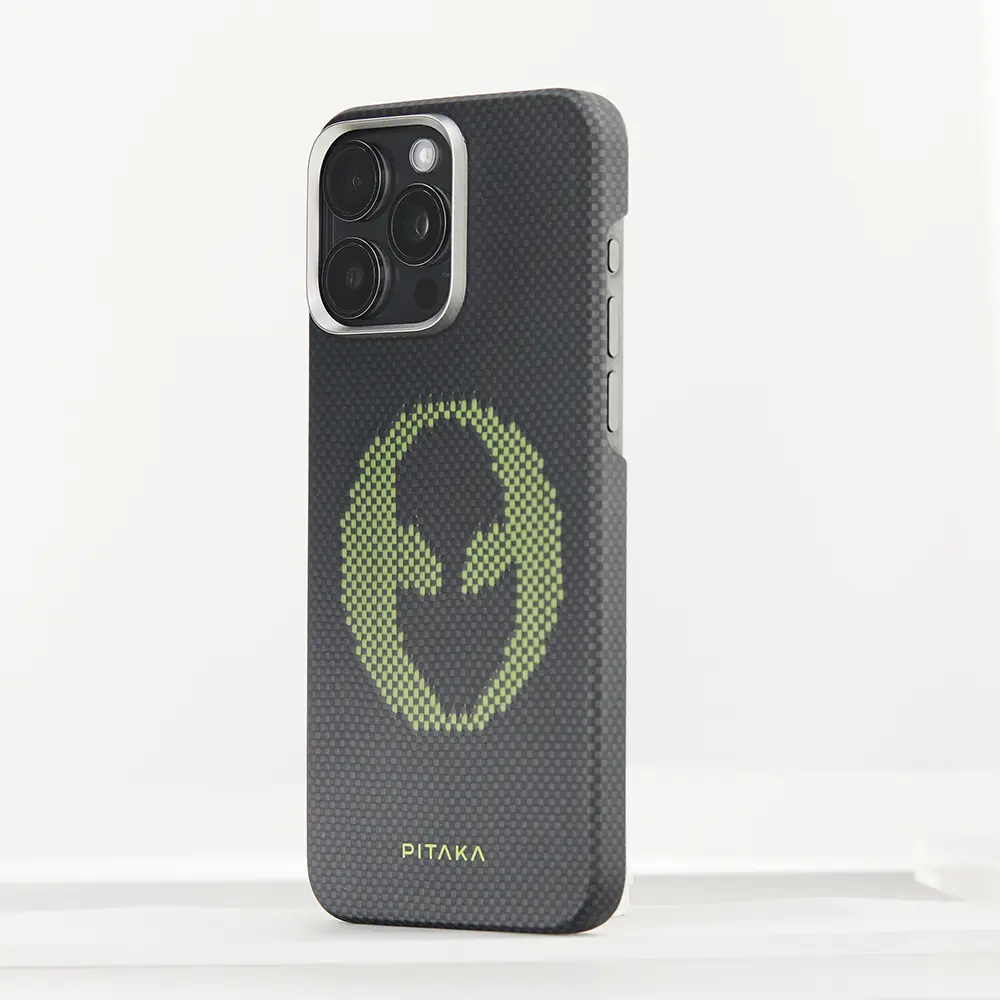iPhone 15 Pro Max MagSafe Uyumlu Aramid Fiber Kılıf - Pitaka Tactile Woven Aries