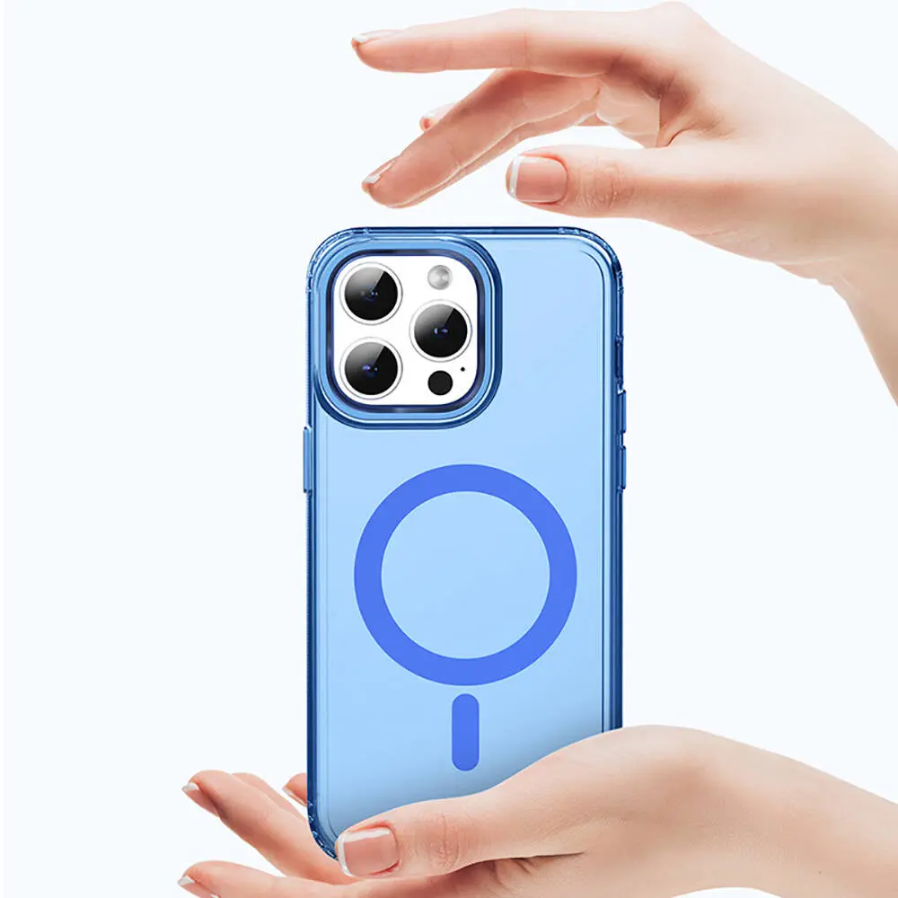 iPhone 15 Pro Max MagSafe Uyumlu Şeffaf Kılıf - Recci Crystal Color
