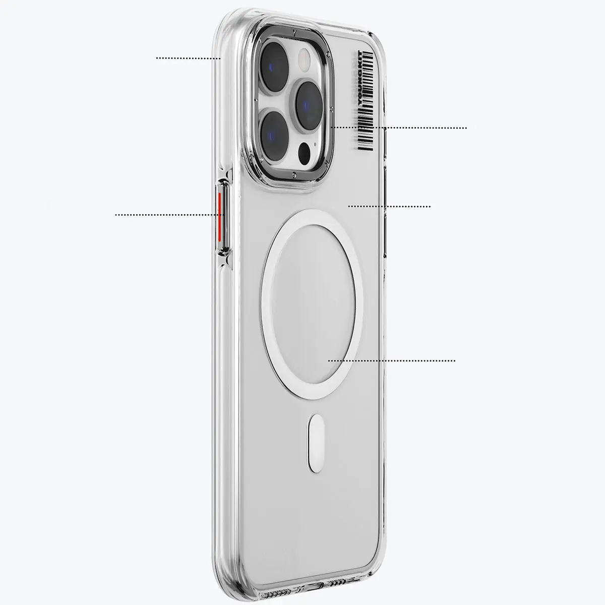 iPhone 15 Pro Max MagSafe Uyumlu Şeffaf Kılıf - Youngkit Crystal Shield