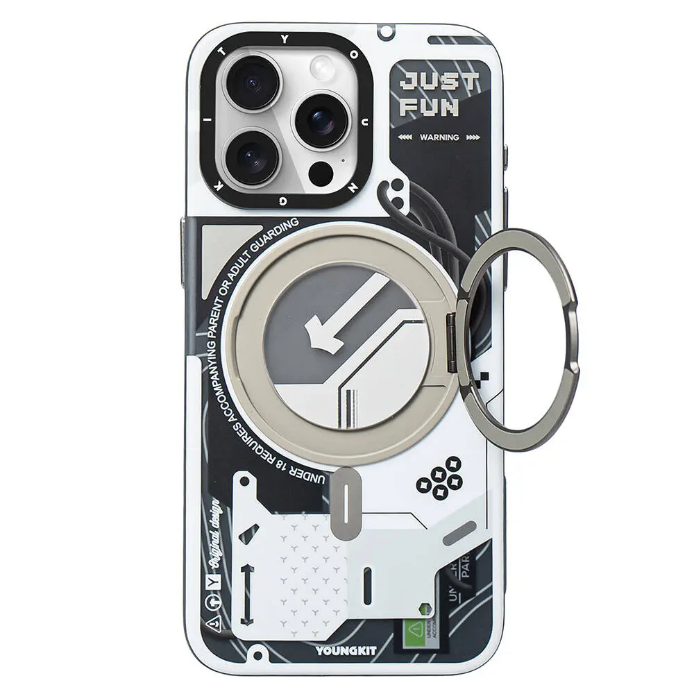 iPhone 15 Pro Max MagSafe Uyumlu 360° Standlı Kılıf - Youngkit Starship