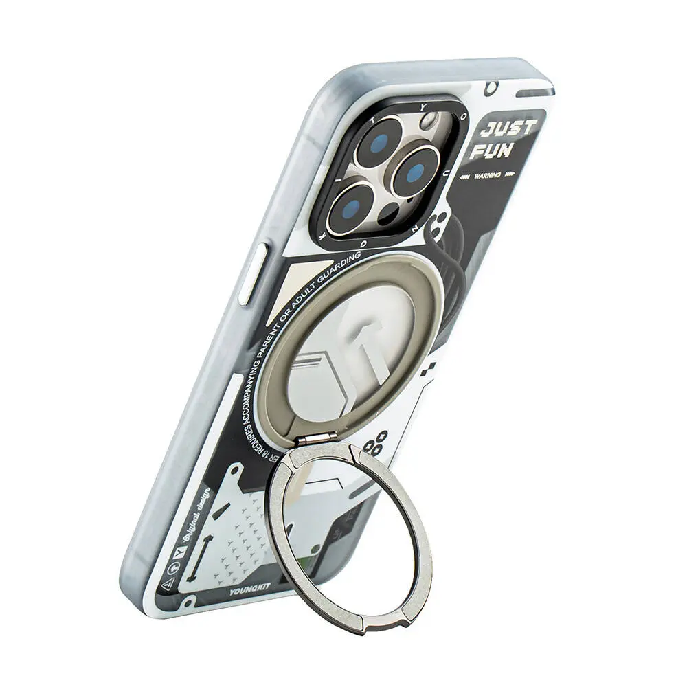 iPhone 15 Pro Max MagSafe Uyumlu 360° Standlı Kılıf - Youngkit Starship