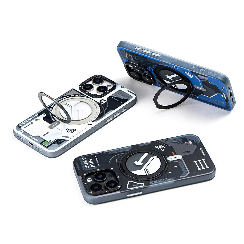 iPhone 15 Pro Max MagSafe Uyumlu 360° Standlı Kılıf - Youngkit Starship
