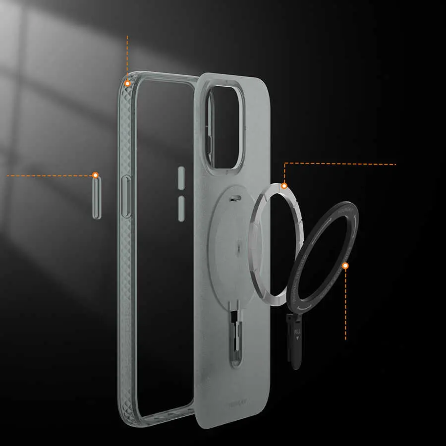 iPhone 15 Pro Max MagSafe Uyumlu Şeffaf Kılıf - Youngkit Rock