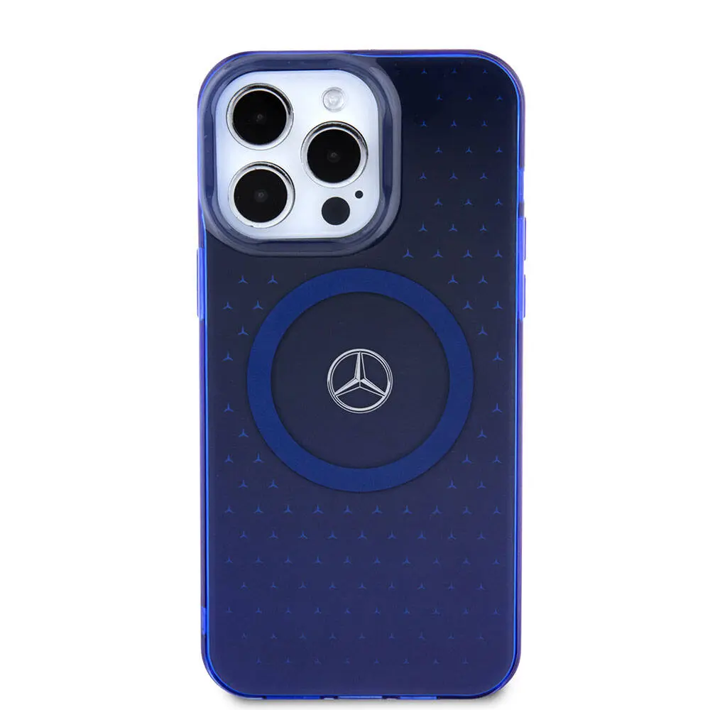iPhone 15 Pro Max MagSafe Uyumlu Çift Katmanlı Kılıf - Mercedes Benz Mavi Yıldız