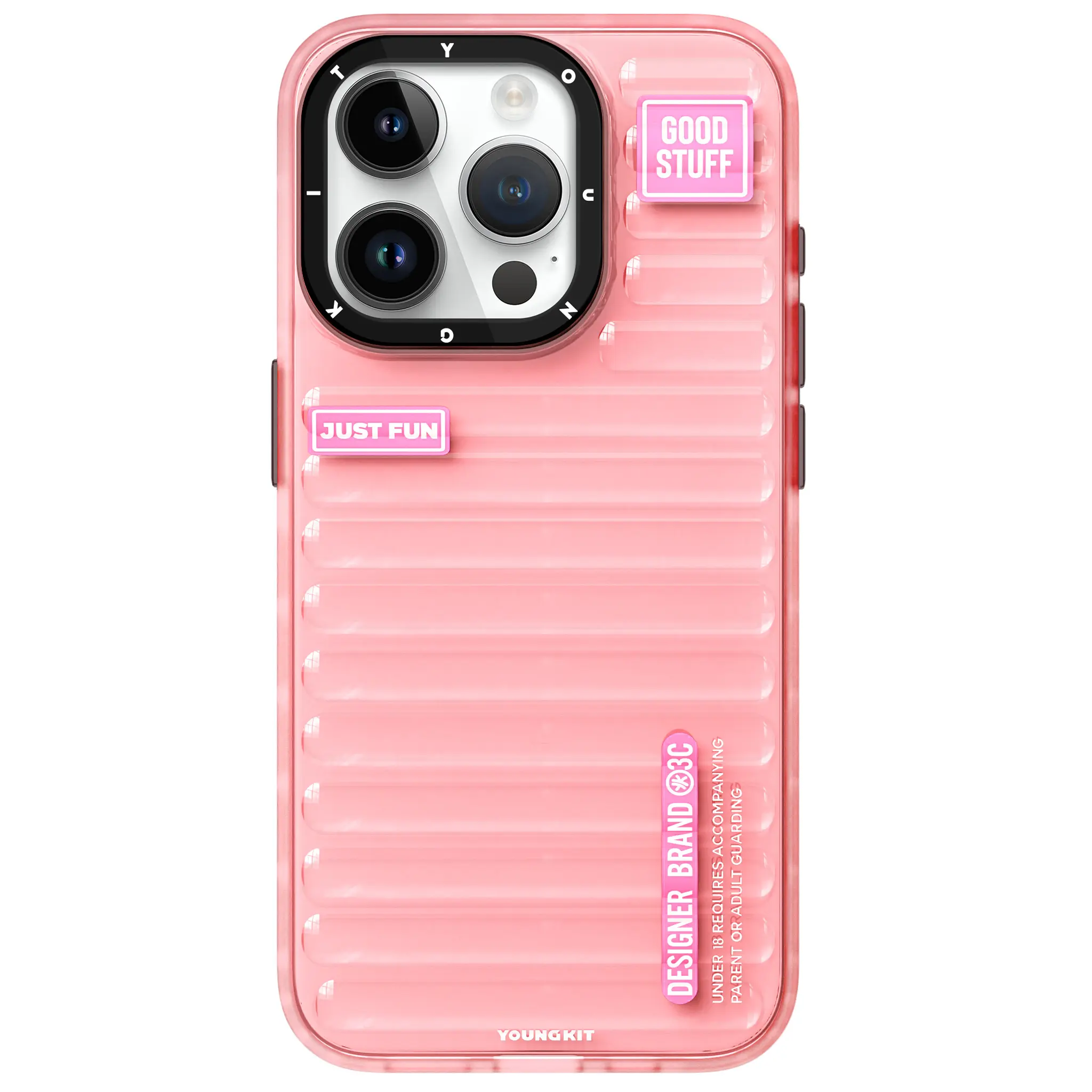 iPhone 15 Pro Max Şeffaf Renkli Kılıf - YoungKit Fluorite Serisi