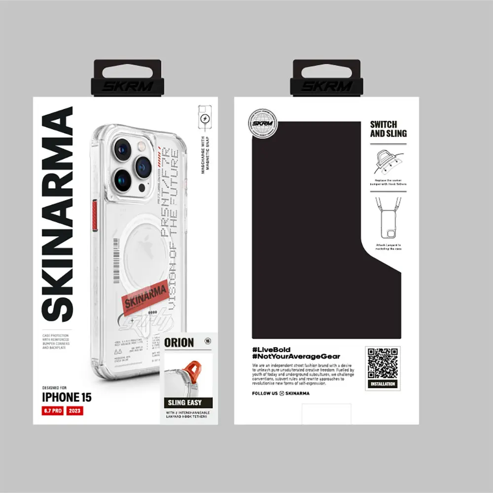 iPhone 15 Pro Max MagSafe Uyumlu Şeffaf Kılıf - Skinarma Orion