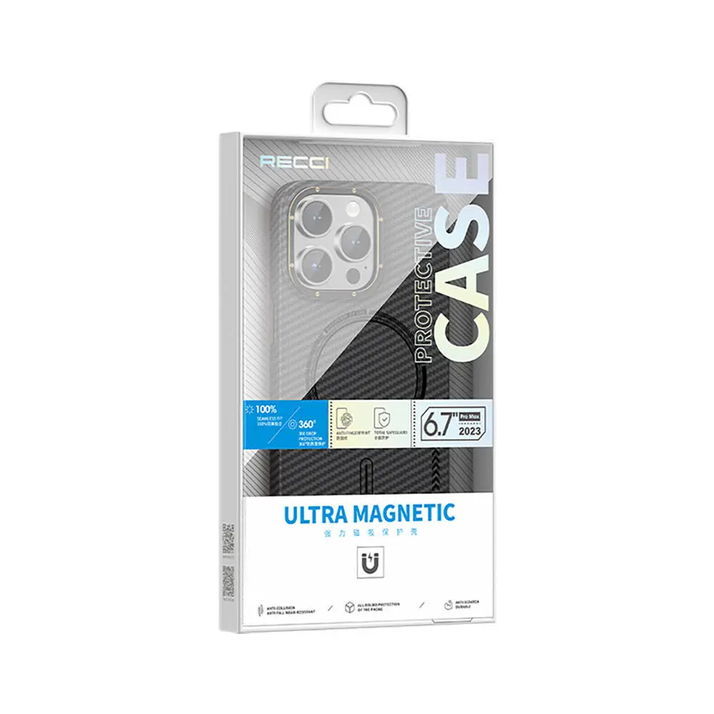 iPhone 15 Pro Max MagSafe Uyumlu Karbon Kılıf - Recci Machinist