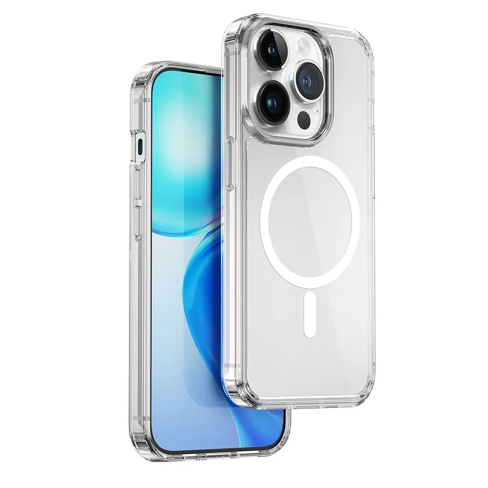 iPhone 15 Pro Max MagSafe Uyumlu Şeffaf Kılıf - Wiwu Magnetic Crystal