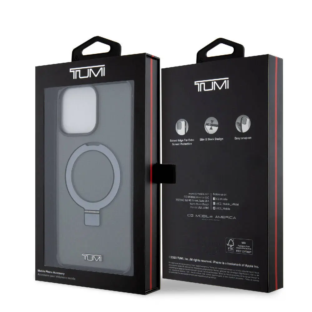 iPhone 15 Pro Max MagSafe Uyumlu Ring Standlı Kılıf - TUMI Lisanslı