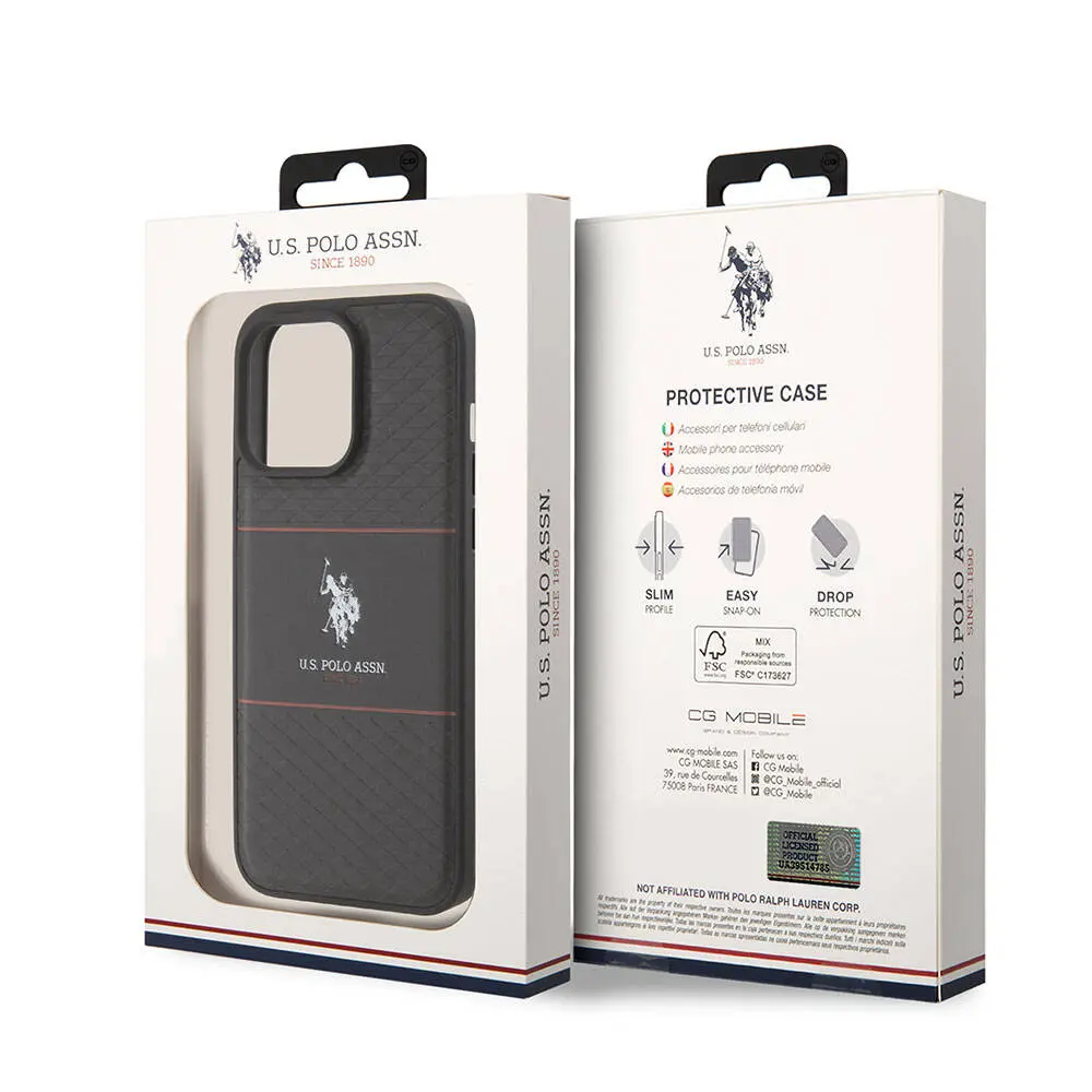 iPhone 15 Pro Max Deri Şeritli Lisanslı Kılıf - U.S. Polo Assn.
