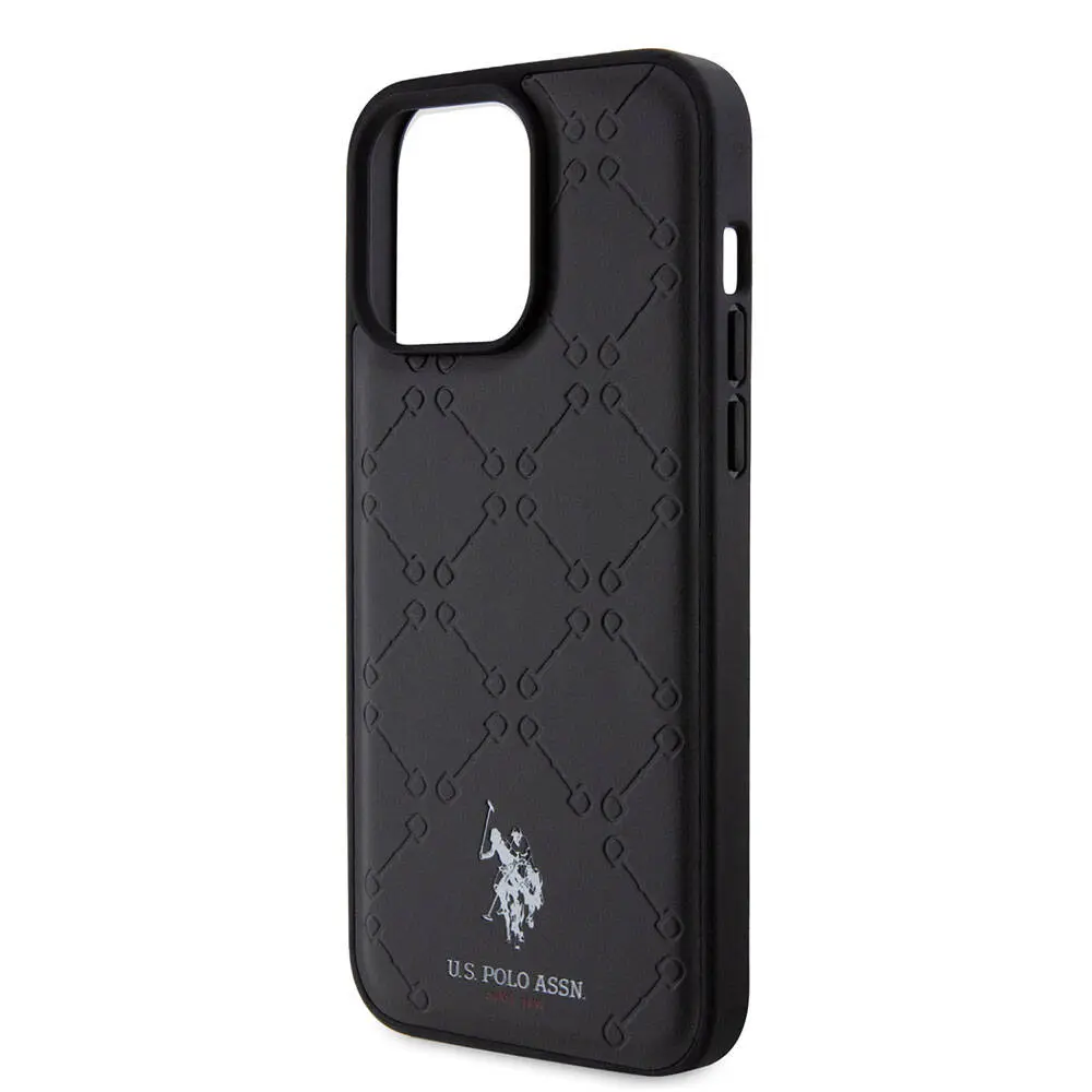 iPhone 15 Pro Max Suni Deri Kılıf - U.S. Polo Assn. HS Desenli