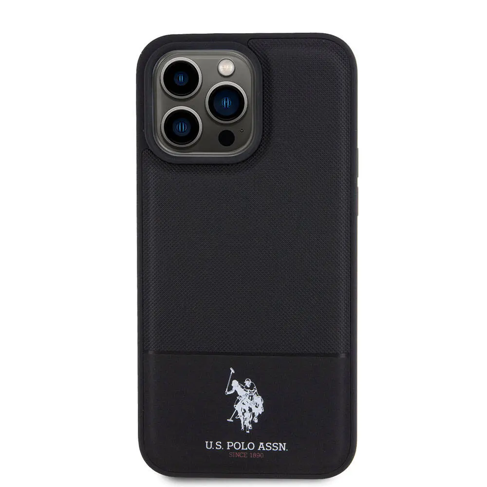 iPhone 15 Pro Max Suni Deri Örgü Desenli Kılıf - U.S. Polo Assn.