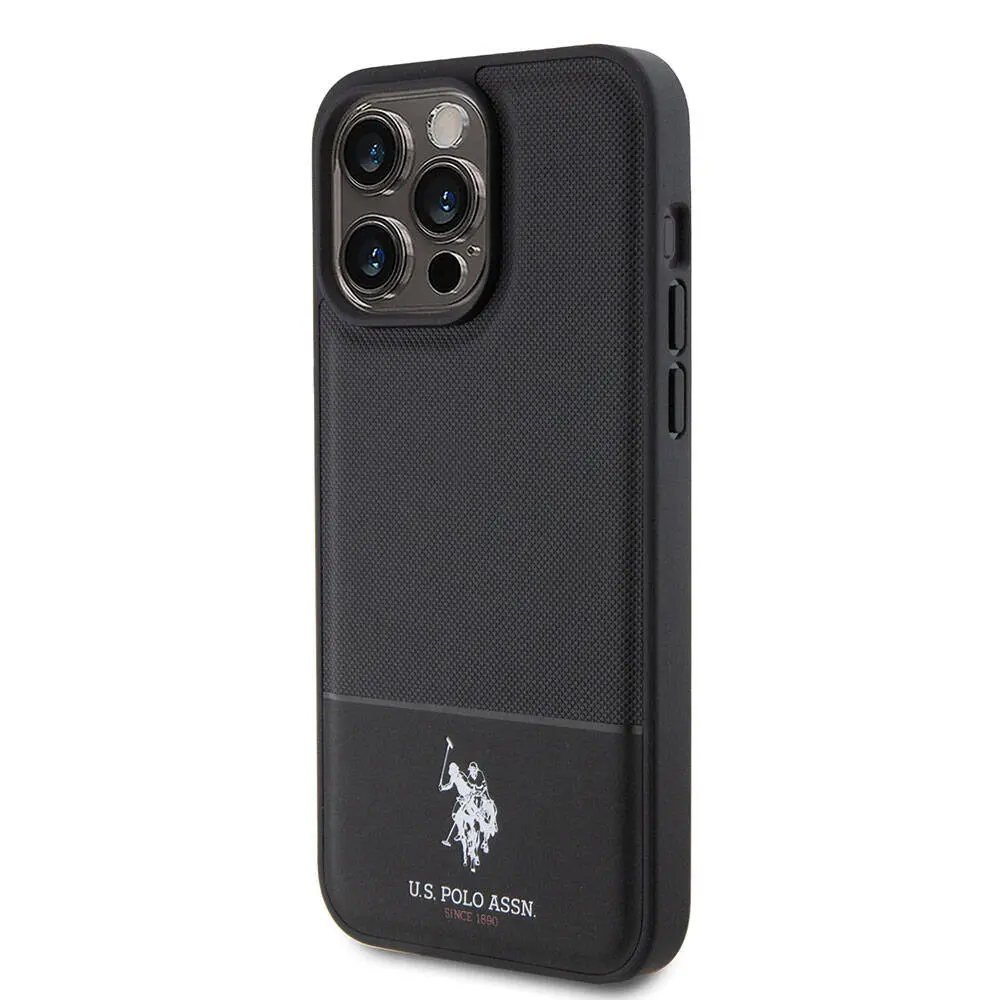 iPhone 15 Pro Max Suni Deri Örgü Desenli Kılıf - U.S. Polo Assn.