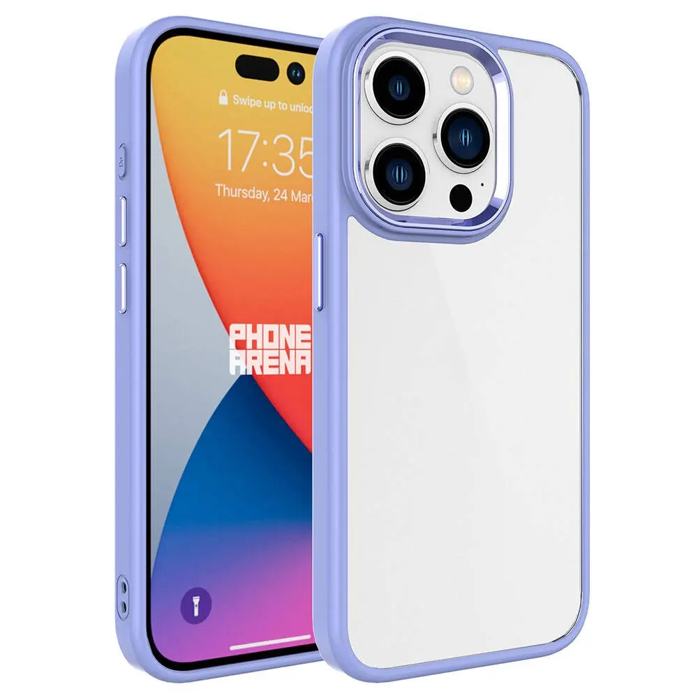 iPhone 15 Pro Max Şeffaf Arka Yüzeyli Kılıf - Zore Krom Kapak