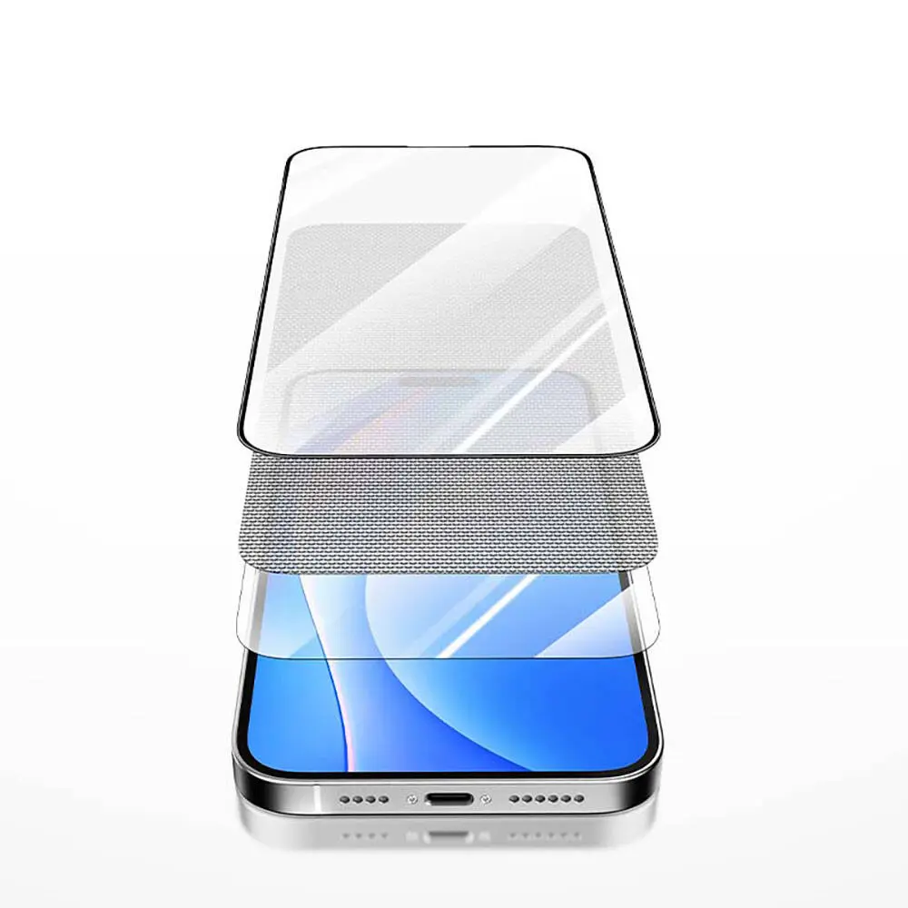 iPhone 15 Pro Max 3D HD Full Transparan Temperli Cam Ekran Koruyucu - Recci RSP-A05SD