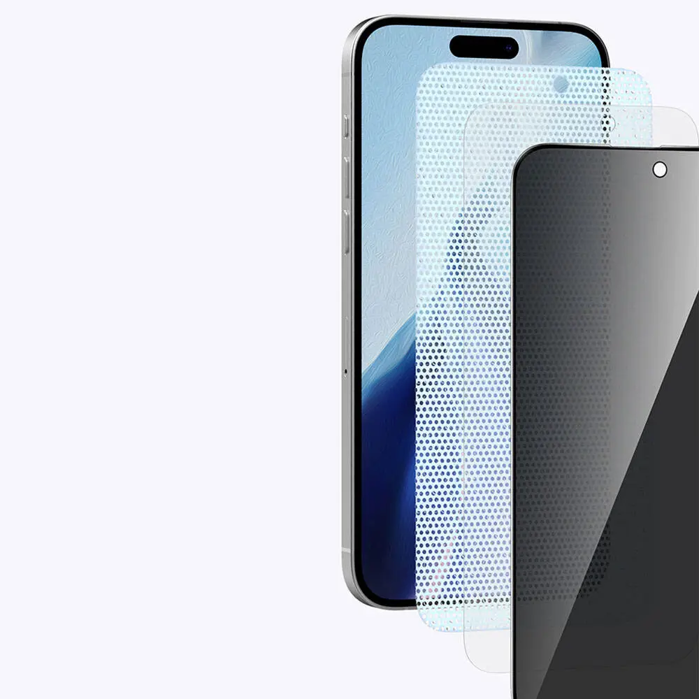 iPhone 15 Pro Max 3D Gizlilik Temperli Cam Ekran Koruyucu - Recci RSP-A08SP