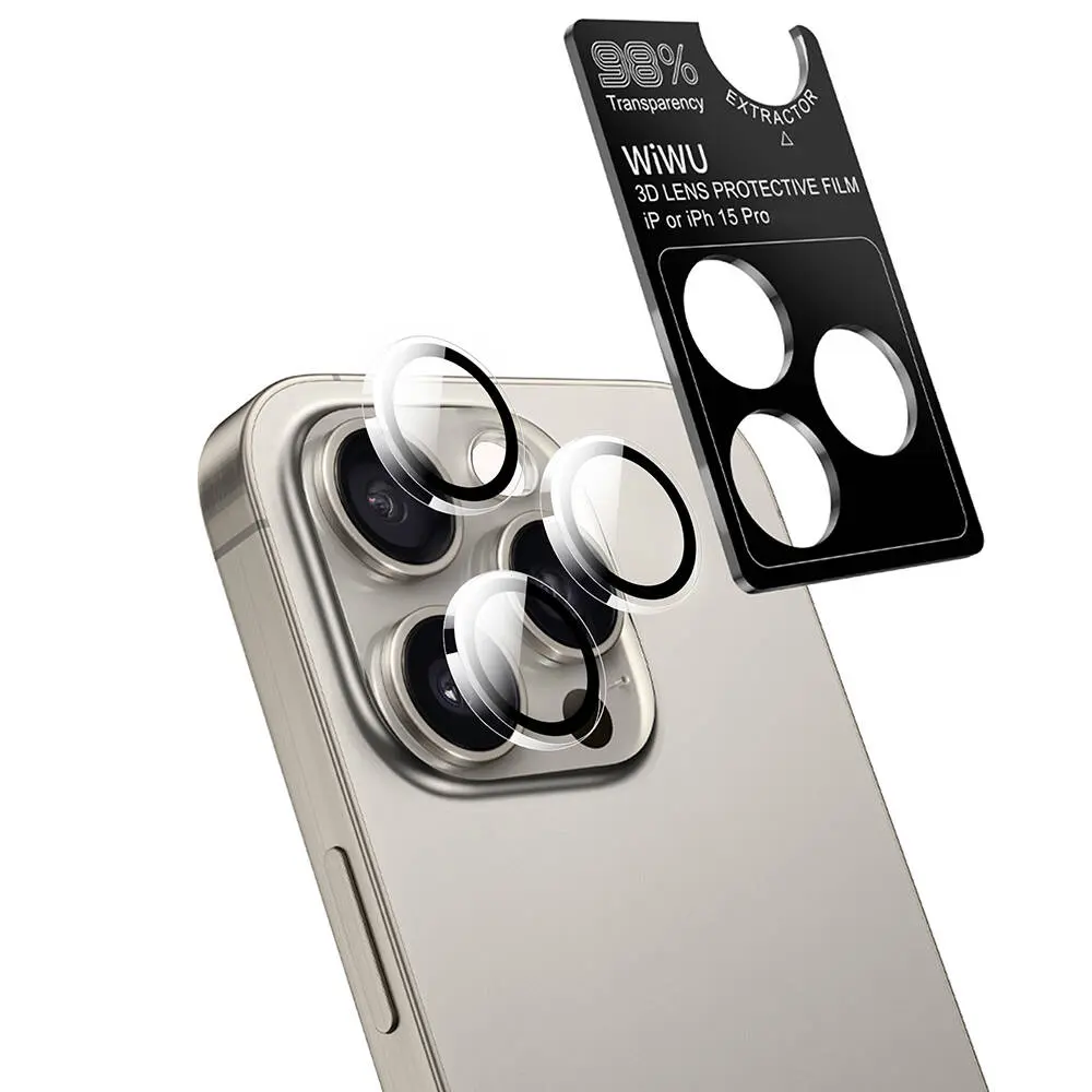 iPhone 15 Pro Max Ekran ve Kamera Lens Koruyucu Set - Wiwu Wi-IP002