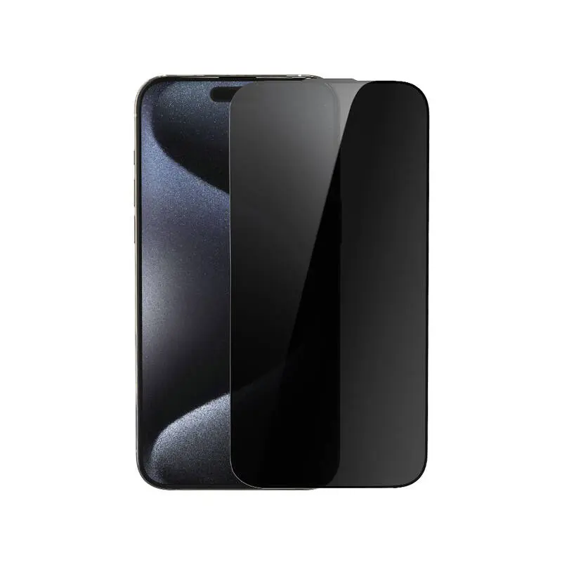 iPhone 15 Pro Max Gizlilik Filtreli Temperli Cam Ekran Koruyucu - Wiwu Wi-SQ009
