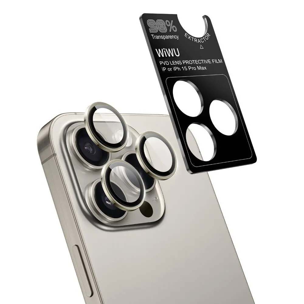 iPhone 15 Pro Max Safir Kamera Lens Koruyucu - Wiwu LG-003