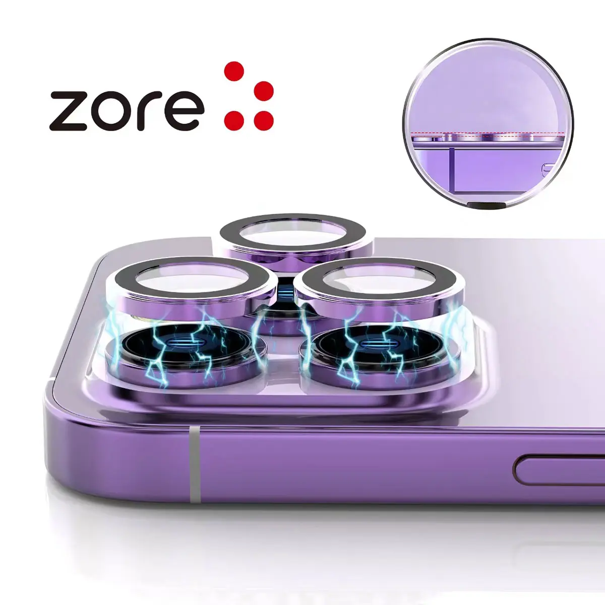 iPhone 15 Pro Max Safir Kamera Lens Koruyucu - Zore CL-12