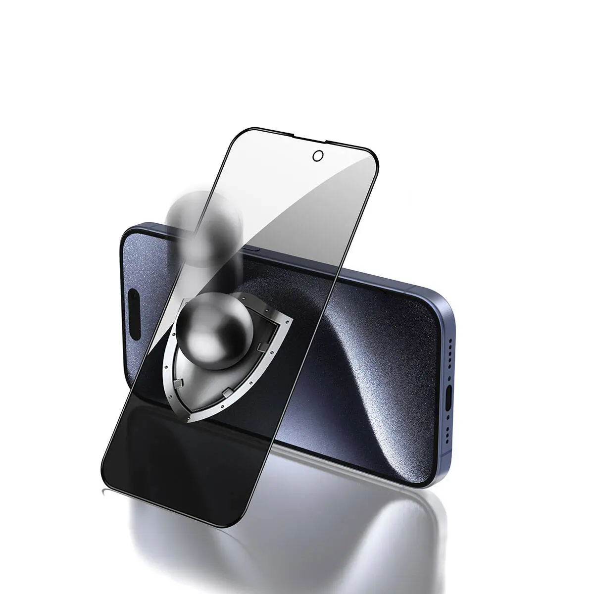 iPhone 15 Pro Max Gizlilik Filtreli Temperli Cam Ekran Koruyucu - Zore Rika