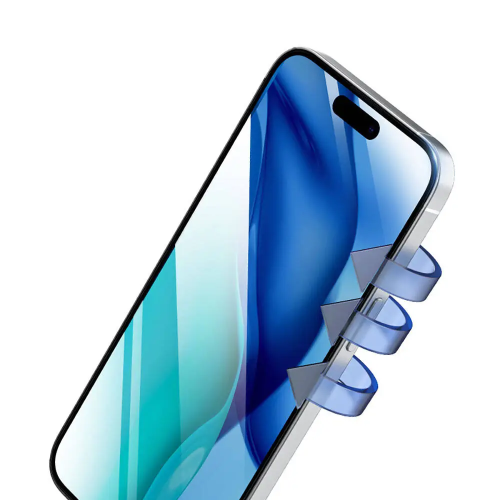 iPhone 15 Pro Full Transparan Temperli Cam Ekran Koruyucu - Recci RSP-A21HD