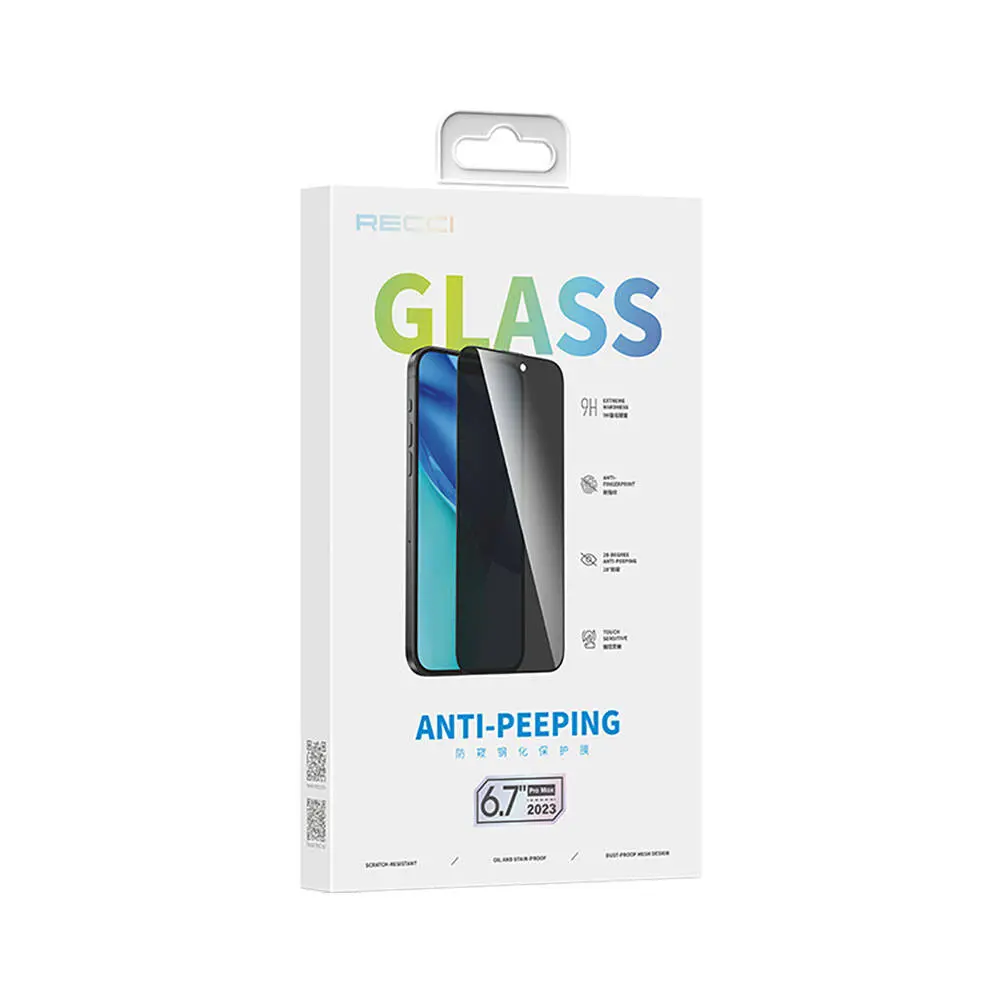 iPhone 15 Gizlilik Filtreli Temperli Cam Ekran Koruyucu - Recci RSP-A16AP