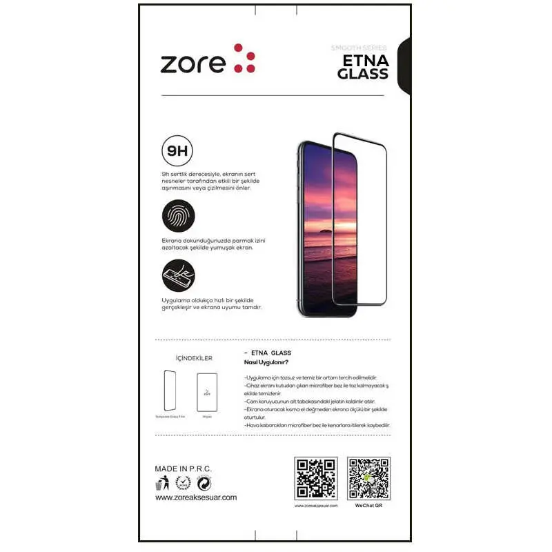 iPhone 15 Temperli Cam Ekran Koruyucu, 9H Sertlik - Zore Etnaa