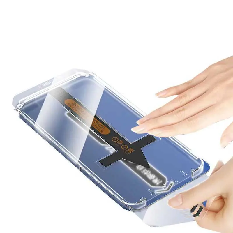 iPhone 15 Temperli Ekran Koruyucu, Uygulama Aparatlı - Zore Süper Fast