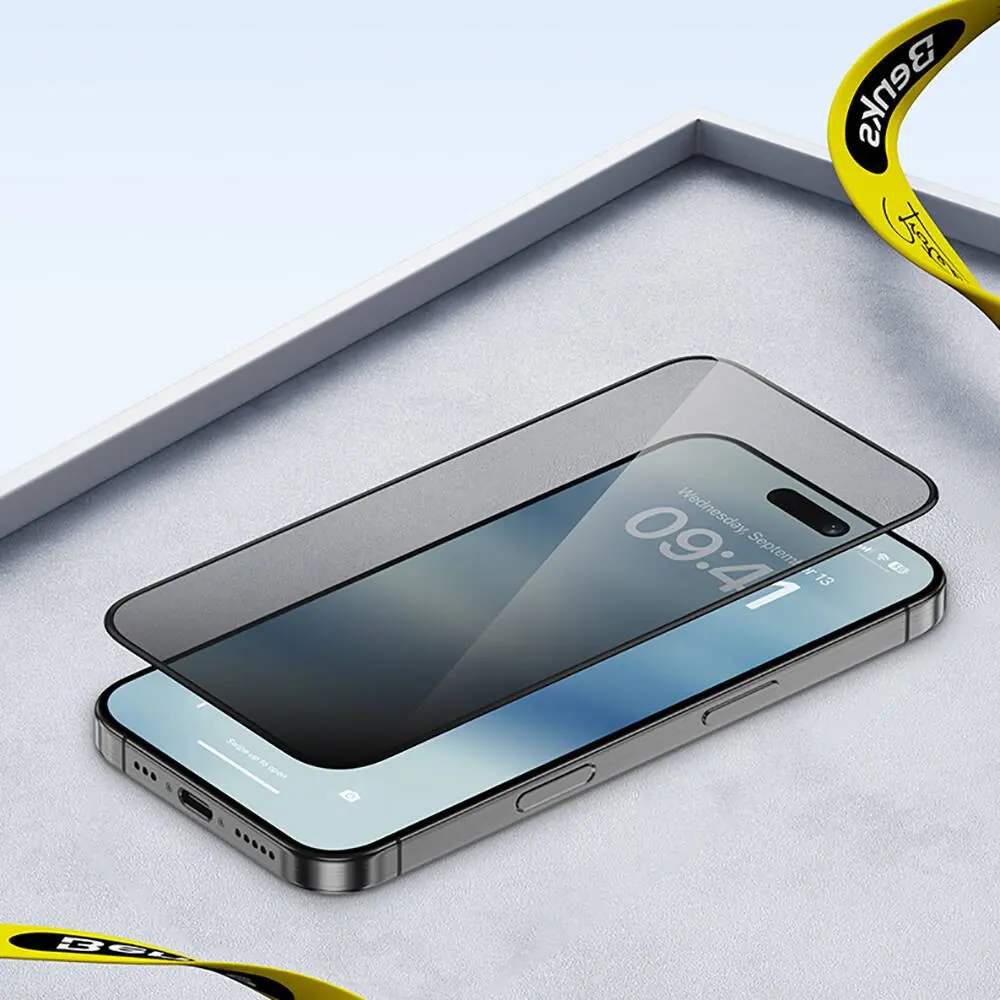 iPhone 16 Gizlilik Filtreli Ekran Koruyucu 0.4 mm - Benks Privacy Air Shield