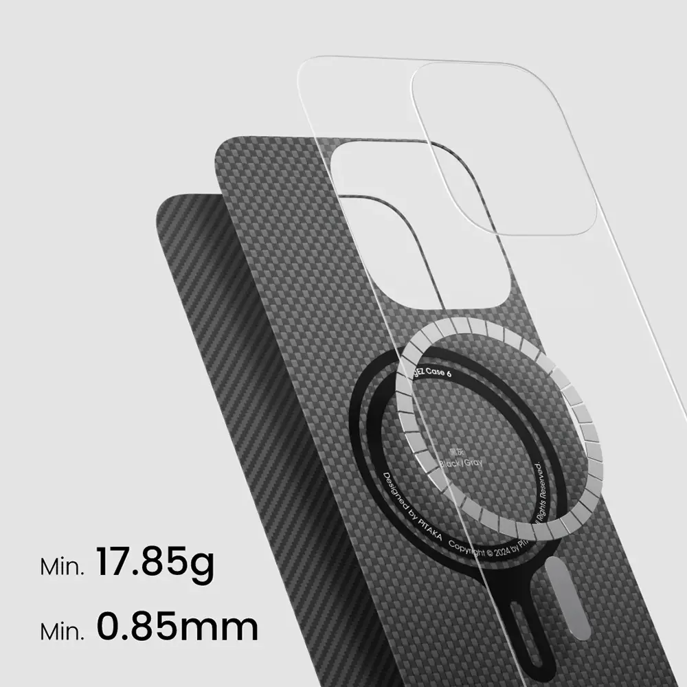 iPhone 16 MagSafe Uyumlu Aramid Fiber Kılıf - Pitaka Ultra-Slim Classic